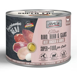 MAC's Feinschmecker Menü Kitten Nassfutter Rind Huhn Gans Getreidefrei 6 x 200 g - 6 x 200 g – Bild 1 von 2