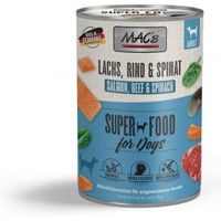 Produktbild von MAC's Hund Nassfutter Adult Lachs und Rind mit hohem Fleischanteil 6x400 g - 6 x 400 g