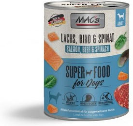 Produktbild von MAC's Hund Nassfutter Adult Lachs und Rind mit hohem Fleischanteil 6x800 g - 6 x 800 g