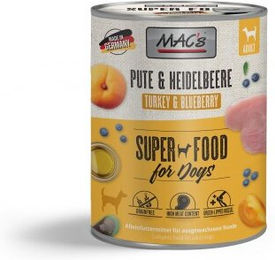 Produktbild von MAC's Hund Nassfutter Adult Pute mit Heidelbeeren Stückchen in Sauce 6x800 g