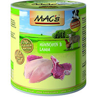 Produktbild von MAC's Hund Nassfutter Huhn und Lamm getreidefrei und ohne Zucker 6 x 800 g - 6 x 800 g
