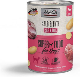 Produktbild von MAC's Hund Nassfutter Kalb und Ente getreidefrei mit hohem Fleischanteil 12x400g