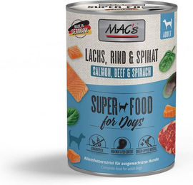 Produktbild von MAC's Hund Nassfutter Lachs Rind und Spinat Adult 6x400g