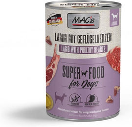 Produktbild von MAC's Hund Nassfutter Lamm mit Geflügelherzen glutenfrei und hypoallergen 6x400g