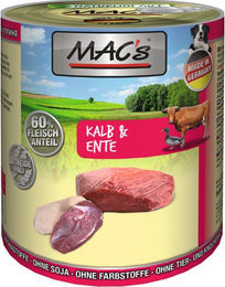 MAC's Hunde-Nassfutter Kalb und Ente getreidefrei ohne Zucker 6 x 800 g - 6 x 800 g – Bild 1 von 9