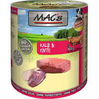 Produktbild von MAC's Hunde-Nassfutter Kalb und Ente getreidefrei ohne Zucker 6 x 800 g - 6 x 800 g