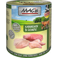 Produktbild von MAC's Hunde-Nassfutter Kaninchen mit Gemüse 6 Dosen à 800g - 6 x 800 g