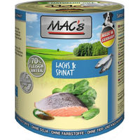 Produktbild von MAC'S Hunde-Nassfutter Lachs mit Pasta und Spinat Stückchen in Sauce getreidefrei 6 x 800 g - 6 x 800 g