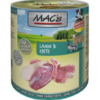 Produktbild von MAC's Hunde-Nassfutter Lamm und Ente getreidefrei ohne Zucker 6 x 800 g Dosen - 6 x 800 g