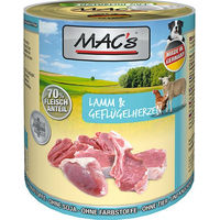 Produktbild von MAC's Hunde-Nassfutter Lamm und Geflügel 6 Dosen à 400g - 6 x 800 g