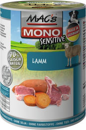 Produktbild von MAC's Hunde-Nassfutter Mono Lamm Sensitive Monoprotein 6 Dosen à 400g - 6 x 400 g