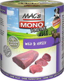 Produktbild von MAC's Hunde-Nassfutter Mono Wild und Huhn Monoprotein Sensitive 6 Dosen