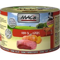 Produktbild von MAC's Hunde-Nassfutter Rind mit Kürbis 6 Dosen à 200g - 6 x 200 g