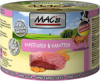 Produktbild von MAC's Hunde-Nassfutter Rind und Karotte 6 Dosen à 200g - 6 x 200 g