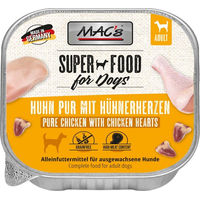 Produktbild von MAC's Hundefutter Huhn pur mit Hühnerherzen getreidefrei und ohne Zucker für erwachsene Hunde 10x150g - 10 x 150 g