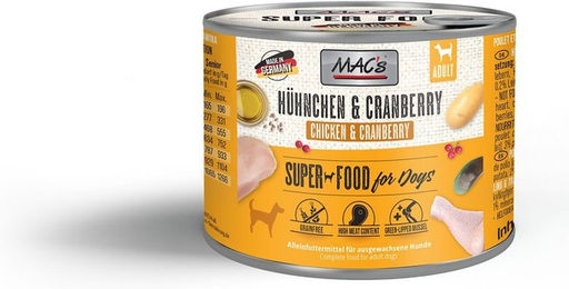 Produktbild von MAC's Hundefutter Hühnchen und Cranberry getreidefrei Adult 6x200g