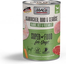 Produktbild von MAC's Hundefutter Kaninchen Rind und Gemüse für erwachsene Hunde 6x400g