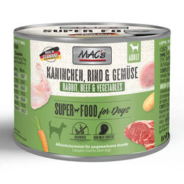 MAC's Hundefutter Kaninchen und Rind mit Gemüse getreidefrei Adult 6 x 200 g - 6 x 200 g – Bild 1 von 5