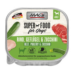 MAC's Hundefutter Nassfutter Rind Geflügel mit Zucchini Adult 11 x 150 g ohne Farb- und Aromastoffe sowie Konservierungsstoffe - 10 x 150 g – Bild 1 von 4