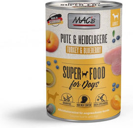 Produktbild von MAC's Hundefutter Pute und Heidelbeeren Adult 12x400g