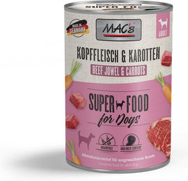 Produktbild von MAC's Hundefutter Rind Kopffleisch und Karotten Stückchen in Sauce Adult 12x400g