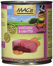 Mac's Hundefutter Rind mit Kopffleisch und Karotten Stückchen in Sauce 6er Pack 6 x 800 g - 6 x 800 g – Bild 1 von 2