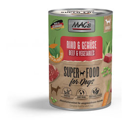 Produktbild von MAC's Hundefutter Rind und Gemüse getreidefrei und ohne Zucker 6x400g