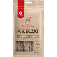 Produktbild von MAC's Kaninchensticks mit Apfel und Roter Bete Kausnack für Kaninchen 100g mit hohem Fleischanteil ohne Zucker und Farbstoffe - 3 x 100 g