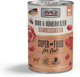 Produktbild von MAC's Katzen Nassfutter Adult Rind und Hühnerherzen Stückchen in Sauce Getreidefrei 6x400 g - 6 x 400 g