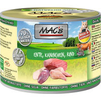 Produktbild von MAC's Katzen-Nassfutter Ente Kaninchen Rind getreidefrei 6 x 200 g - 6 x 200 g
