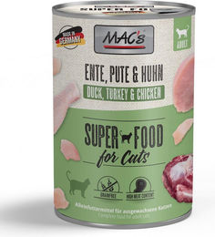 MAC's Katzen Nassfutter Ente Pute Huhn Getreidefrei Adult 6 x 400 g - 6 x 400 g – Bild 1 von 6
