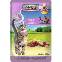 Produktbild von MAC's Katzen-Nassfutter Ente und Geflügel getreidefrei 12 x 100 g Beutel - 12 x 100 g