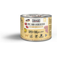 Produktbild von MAC's Katzen Nassfutter Fleischmenü Pute und Rind mit Heidelbeeren 12x200g