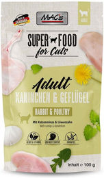 Produktbild von MAC's Katzen Nassfutter Kaninchen und Geflügel mit Löwenzahn 12x100g