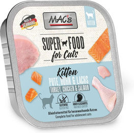 Produktbild von MAC's Katzen Nassfutter Kitten Pute Huhn Lachs getreidefrei mit hohem Fleischanteil 16x100g - 16 x 100 g
