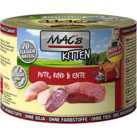 Produktbild von MAC's Katzen-Nassfutter Kitten Pute Rind Ente Getreidefrei mit hohem Fleischanteil 6 x 200 g - 6 x 200 g