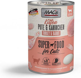 Produktbild von MAC's Katzen Nassfutter Kitten Pute und Kaninchen getreidefrei und ohne Zucker 6x400g - 6 x 400 g