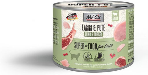 Produktbild von MAC's Katzen Nassfutter Lamm und Pute 6x200g für alle Altersstufen
