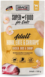 Produktbild von MAC's Katzen Nassfutter Pouchpack Huhn Ente und Garnele getreidefrei Adult 12x100g - 12 x 100 g