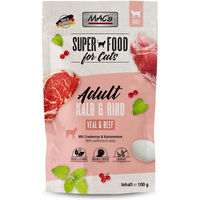 Produktbild von MAC's Katzen Nassfutter Pouchpack Kalb Rind und Cranberry für erwachsene Katzen 12x100g