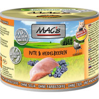 Produktbild von MAC's Katzen-Nassfutter Pute und Rind mit Heidelbeere getreidefrei 6 x 200 g - 6 x 200 g