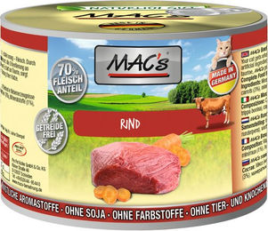 Produktbild von MAC's Katzen-Nassfutter Rind getreidefrei 6 x 200 g - 6 x 200 g
