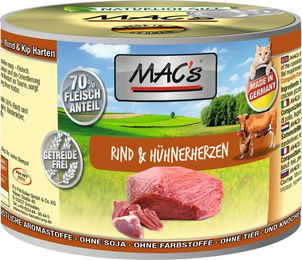 MAC's Katzen Nassfutter Rind und Geflügelherz getreidefrei 6 x 200 g - 6 x 200 g – Bild 1 von 3