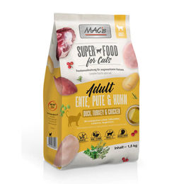 MAC's Katzen Trockenfutter Adult Ente Pute Huhn getreidefrei 1,5 kg - 1,5 kg – Bild 1 von 8