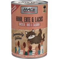Produktbild von MAC's Katzenfutter Huhn Ente und Lachs 6x400g