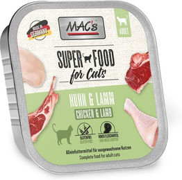 Produktbild von MAC's Katzenfutter Huhn und Lamm für erwachsene Katzen ohne Farb- und Aromastoffe 16x100g