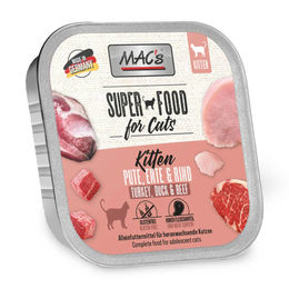 MAC's Katzenfutter Kitten Schale Pute, Ente, Rind getreidefrei 16 x 100 g - 16 x 100 g – Bild 1 von 6