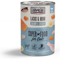 Produktbild von MAC's Katzenfutter Lachs und Huhn für erwachsene Katzen ohne Zucker 24x400g