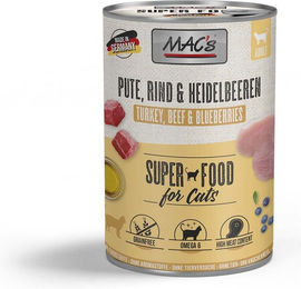 Produktbild von MAC's Katzenfutter Pute Rind und Heidelbeeren 12x400g