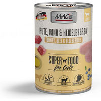 Produktbild von MAC's Katzenfutter Pute Rind und Heidelbeeren 6x400g